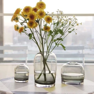Nordic glass vase Transparent Creative Living Room Flower Arrangement Rose Lily Flower Vase