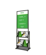 Customized Floor Standing Brochure Display Rack Metal Magazine Brochure Folding Holder Stand Display