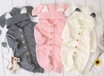 Hot sale baby rompers children's hooded baby+rompers knit baby clothes newborn