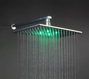 Wall Mounted square Shower Head 12 Inch led Rain Shower Set 304 Stanless Steel  shower arm and mixer bath faucet