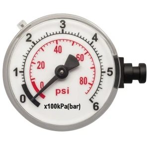 Car Pressure Gauge 1-3/5" Dial Side Mount, 80Psi 6Bar, Dual Scale Measurement Tool, Automotive Test Accessory