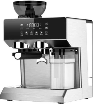 Touch Panel Espresso Machine Coffee Maker with Bean Grinder Milk Frother
