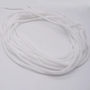 White Disposable Elastic String Flat Ribbon Cord Nylon Spandex Ear loop