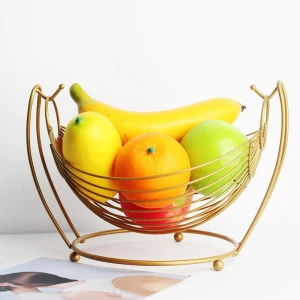 Factory direct sales creative metal fruit basket snack storage basket personality home fruit tray