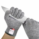 HPPE Glass Fiber Seamless Vegetable Meat Anti Cut Knitted Resistant Work Gloves