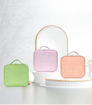 Macaron Color Cosmetics Cases with Adjustable Compartments Inside