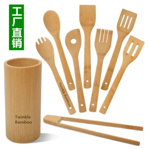 Kitchen utensils sets bamboo wooden cooking utensils
