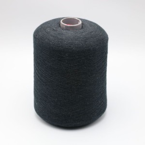black Ne21/2ply 10% stainless steel fiber blended with 90% polyester fiber ring spun yarn for knitting touchscreen gloves-XTAA092