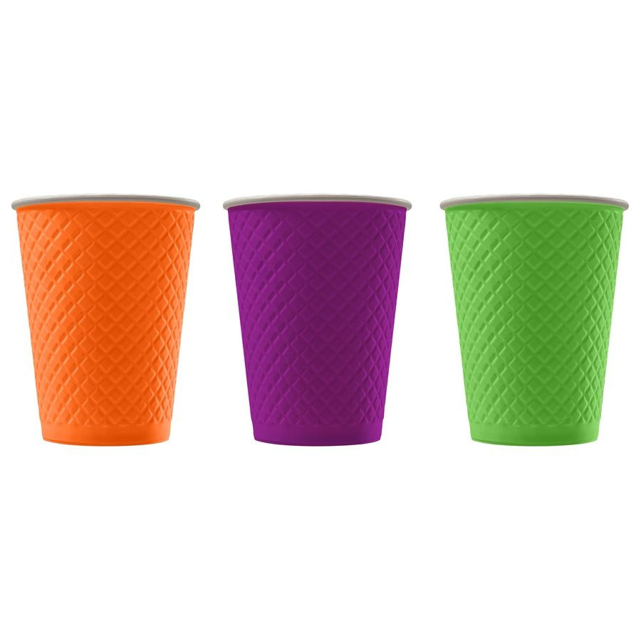 Buy Double-wall, Embossed Disposable Paper Cup Waffle Color 12 Oz (300 ...