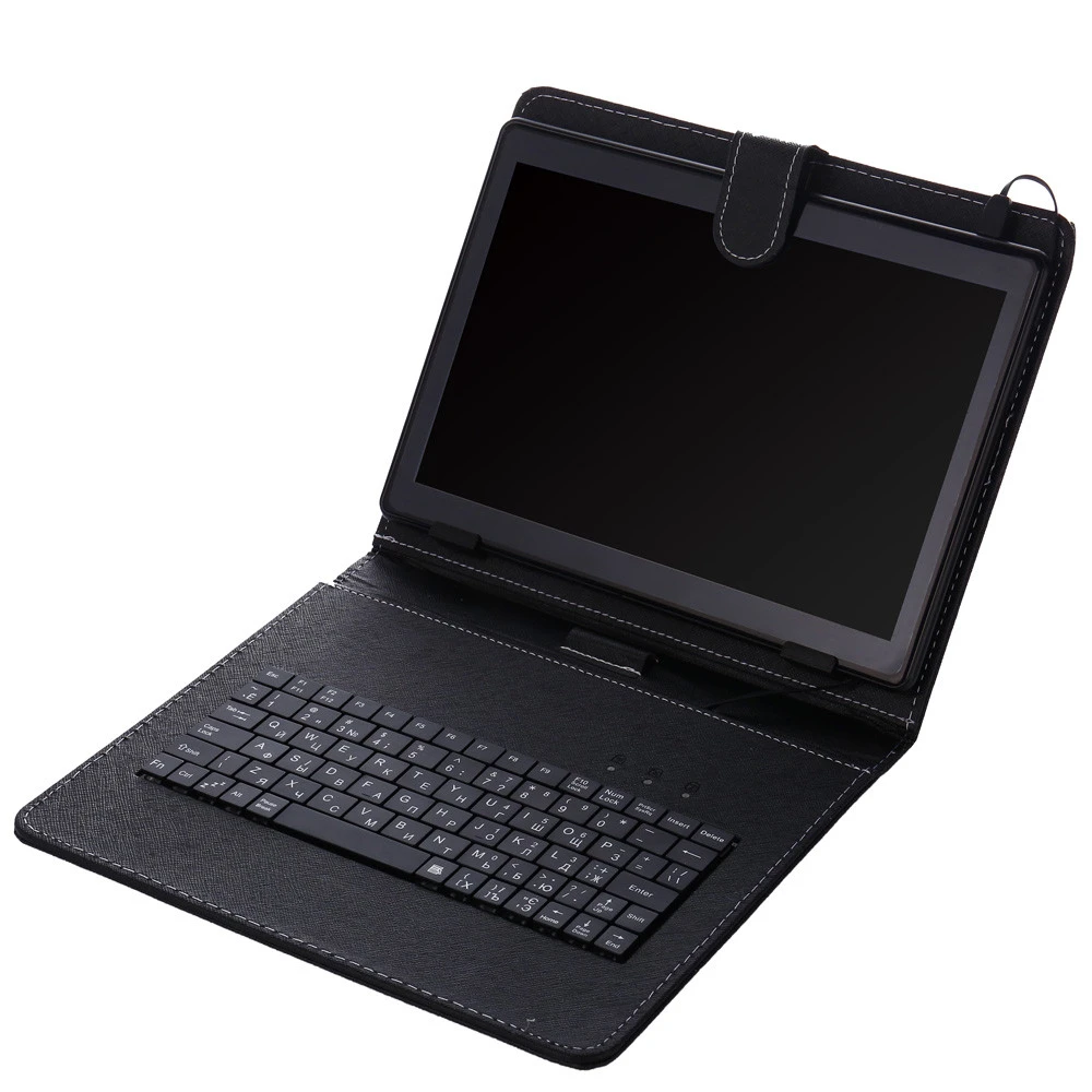 10 Inch and 10.1 Inch keyboard leather cover case casual solid For waterproof drop resistance Russian keyboard for Tablet Pc use
