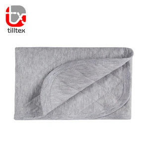100% Breathable gray jersey cotton blankets organic baby blanket