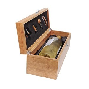 100% natural bamboo gift wooden wine box set