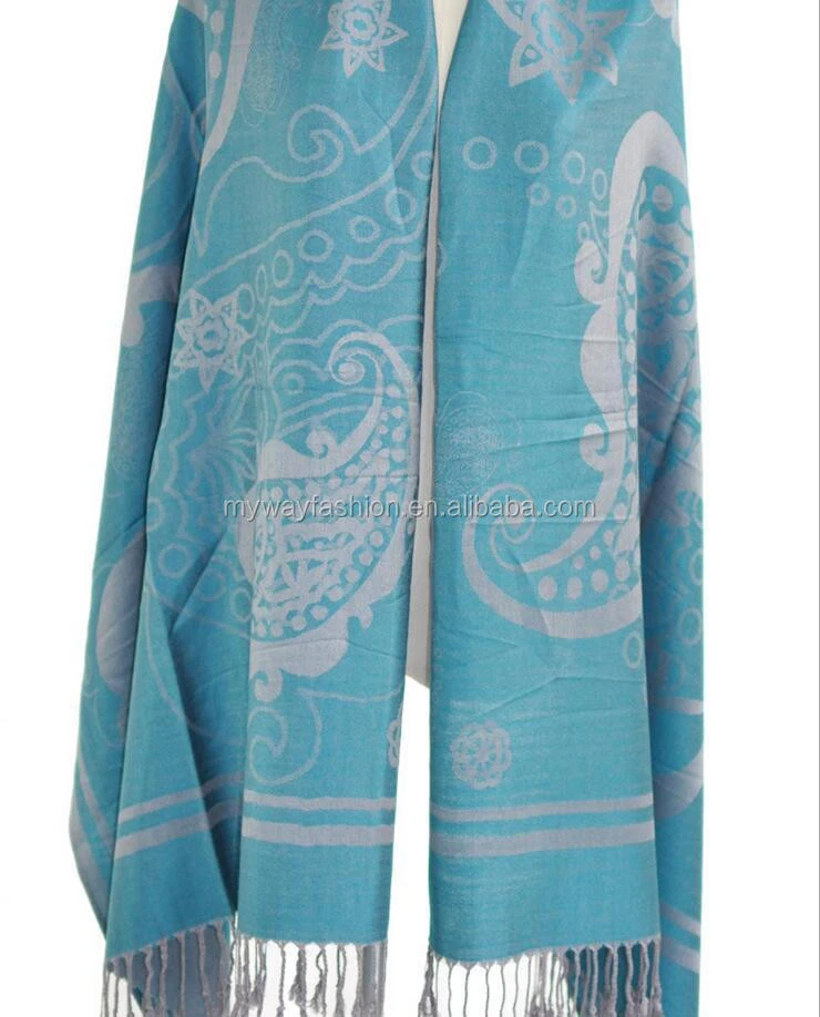100% polyester material long style pashmina scarf and shawl