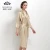 Import 100% Silk New Arrival Noble Champagne Silk Vintage V neck Lapel Three Quarter Bathrobe with Front Ruffles from China