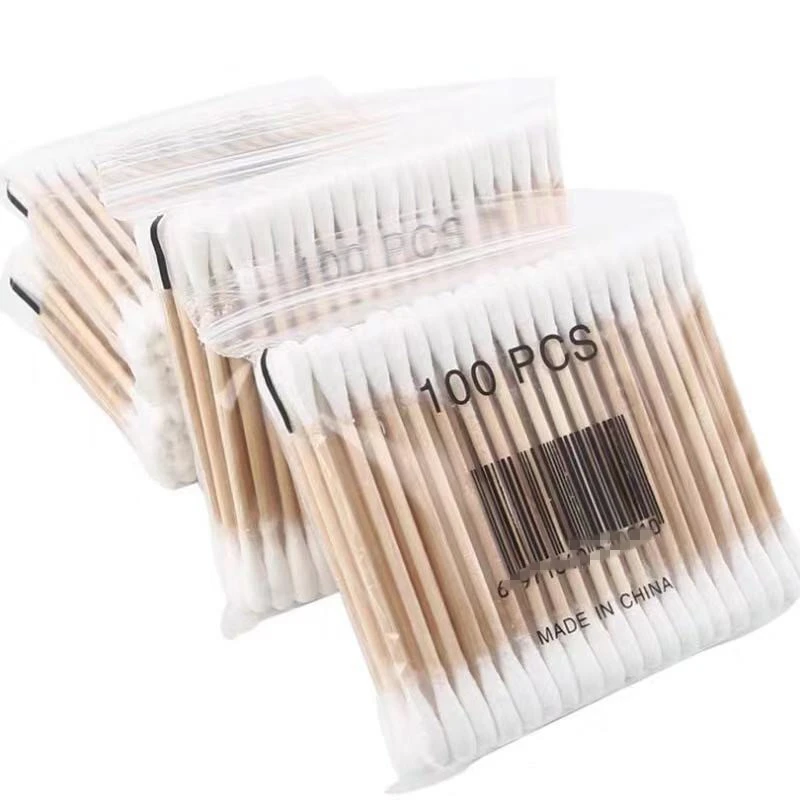 100pcs/pack Cotton Swab Bamboo Cotton Buds Micro Brushes Ear Sticks Reusable Cotton Swab Wadded Stick Wooden Ears Cleaning Tools