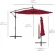 Import 10ft Solar LED Light Offset Hanging Polyester Market Patio Outdoor Umbrella w/ 8 Ribs and Easy Tilt Adjustment from China