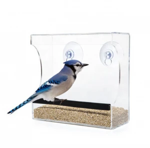 12 Acrylic Squirrel-proof Window Bird Feeder