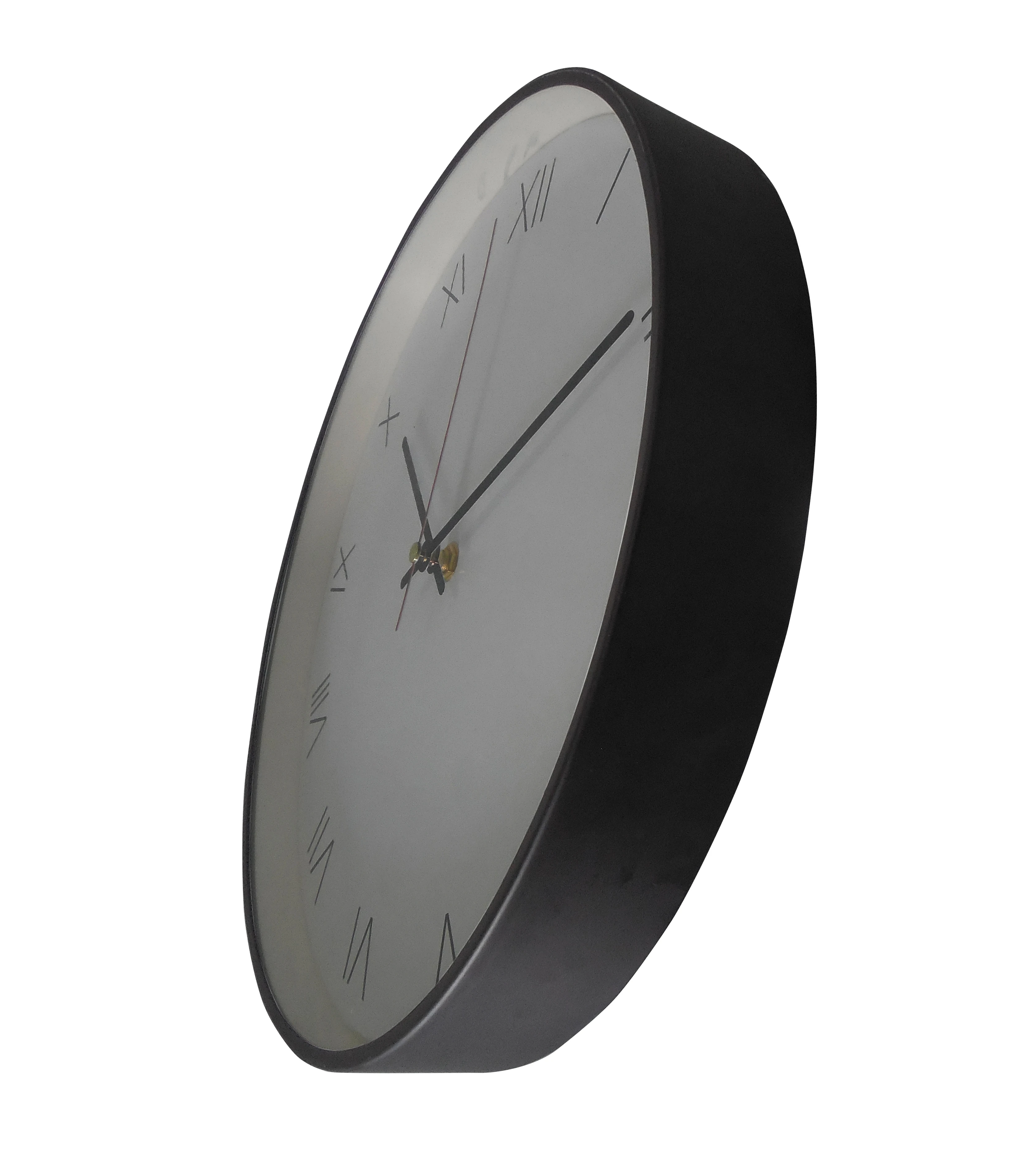 12 inches modern decorative thin frame good quality metal wall clock