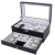 Import 12 Slots Watch Box Mens Watch Organizer Lockable Jewelry Display Case with Real Glass Top Black Faux Leather from China