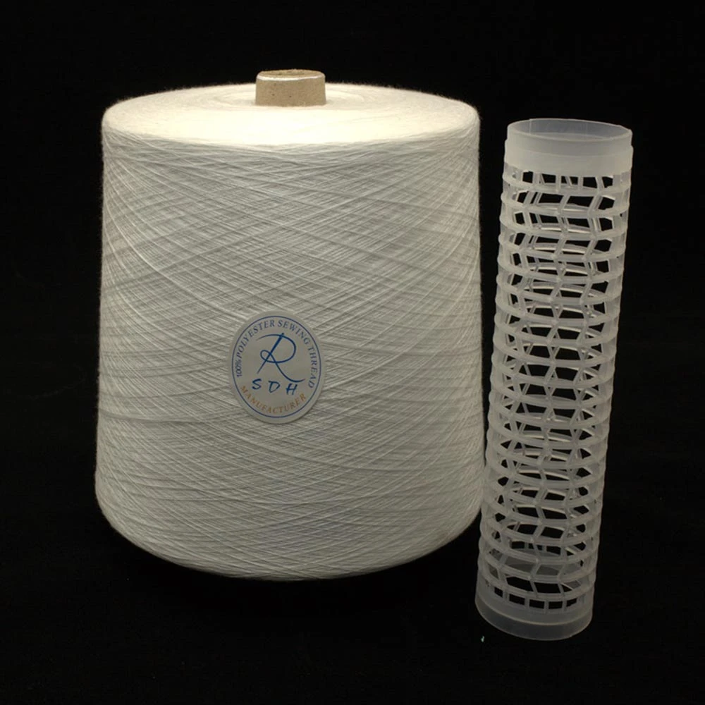 1.25kg/cone recycled spun polyester plastic bobbin yarn for leather product sewing