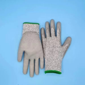 13 gauge glass proof  PU Palm Coated Cut Resistant Glove