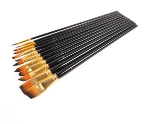 15 piece Paint Brush Set with Multi-Function Bicolor Synthetic Hair Packed in Canvas Bag
