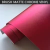1.52*18m Self Adhesive Vinyl Car Wrap Brushed Matte Chrome Vinyl with Air Release