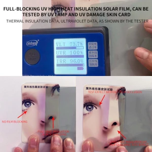 15%VLT Automobile anti-ultraviolet skin care side-shield glass film black high heat insulation solar film