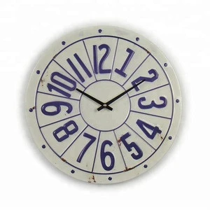 16" New Promotional raised numbers metal Retro Wall Clock