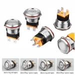 16mm 19mm 22mm 25mm 30mm 40mm illuminated customized logo symbol momentary or latching metal push button switch
