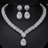 18K Gold Plated Copper Alloy Cubic Zirconia Wedding Accessories Bridal jewelry Sets