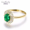 20+ Years Fine Jewelry Manufacturer,Oval Cut Emerald Gold Wedding Ring