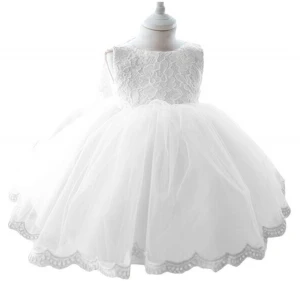##2016 Kid Lace Princess Tutu Dresses##High Quality Baby Girl Dress bowknot Christening 1 year Birthday Dress For Baby Girl