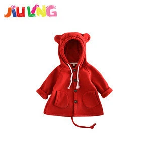 2018 fall winter baby clothes boutique clothing bear ears  soild color unisex girls boys coat baby outwear coat