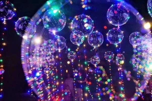 2018 new year led helium ball party decoration inflatable light up bobo balloon