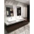 Import 2020 modern luxury new design black walnut wood modern wood grain bathroom luxury vanity with double sink from China