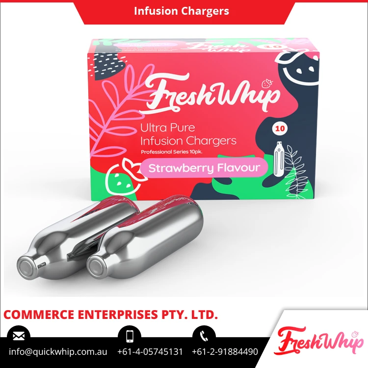2020 New Arrival - Strawberry Flavour Ultra Pure Infusion Whipped Cream Chargers in Pack of 10