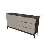 2020 New Modern luxury wood sideboards stainless steel legs tempered glass and marble top cabinet dining room furniture