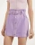 Import 2021 Custom Summer Korean Hight-quality Purple Solid Stylish Halter belt Skirt Cosy Beauty Button Empire Short Mini Women Skirt from China