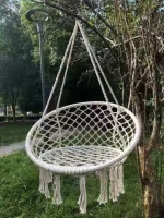 2022 Hot selling Cotton rope Mesh hanging chair single person patio swing chair