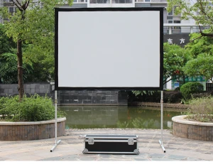 220&quot; rear and front fast fold projection screen with draps outdoor projector screen