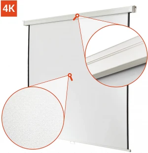 220x220cm Wall Mounted  Matte White Rollers Manual Projection screen  For Office/Home Theater/School Projector AV Presentation