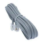 25ft Heavy Duty Silver Satin 4 Conductor RJ11 6P4C 4p4c 4p2c male to male Telephone Line Cord