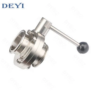 2inch 3A Sanitary stainless steel triclamp  butterfly valve with pull handle SS304