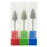 3 in 1 Big Diamond Nail Drill Bit 3/32" Korund Burr Milling Cutter Bits For Manicure Pedicure Tools Nail Drill Accessories (F)