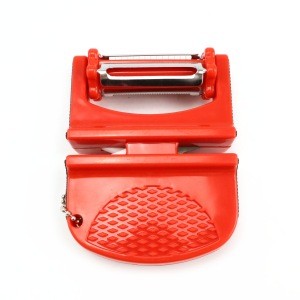 3 in 1 upgraded 2 stage mini kitchen pocket ceramic steel knife sharpener with peelers for knives and scissors