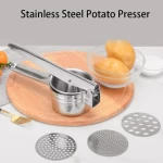 3 in one stainless steel kitchen tools multifunctional vegetable fruit juice maker, potato ricer and masher