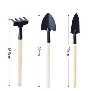 3 pieces shovel rake suit kids garden tools