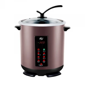 304 stainless steel soup and porridge pot 7L LCD digital display electric slow cooker with three steamers