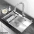 Import 304 stainless steel thickened vegetable corner kitchen sink single tank factory wholesale hand made kitchen basin from China